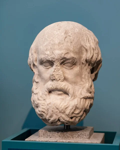 Berlin Germany September 2019 Famous Bust Euripides Berlin Altes Museum — Stock Photo, Image