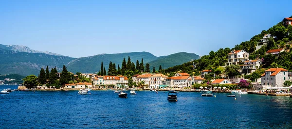 Malownicze Śródziemnomorskie Miasto Perast Czarnogórze Zatoce Kotor Widok Adriatyku Piękna — Zdjęcie stockowe