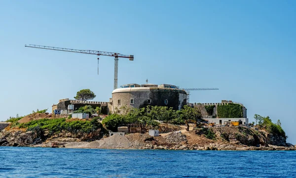 Twierdza Mamula Czarnogórze Adriatyku Słoneczny Dzień Starożytna Architektura Więzienie Kamieniami — Zdjęcie stockowe