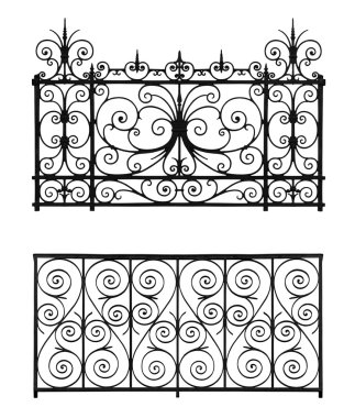 Set of forged decorative lattices clipart