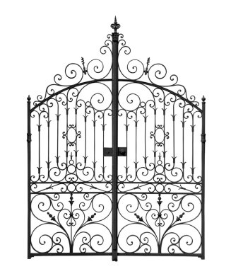 siyah dövme dekoratif kafes kapısı