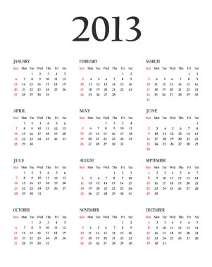 takvimi 2013. tasarım şablonu