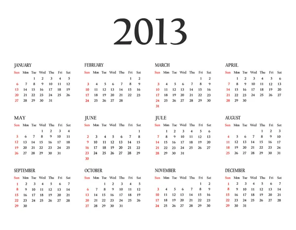 Calendario 2013. Plantilla para su diseño —  Fotos de Stock