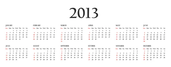 Calendar 2013. Template for your design — Stock Photo, Image