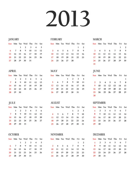 Calendario 2013. Plantilla para su diseño —  Fotos de Stock