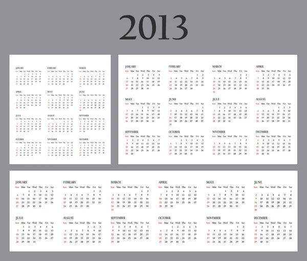 Conjunto de calendarios de plantillas para 2013 . — Foto de Stock