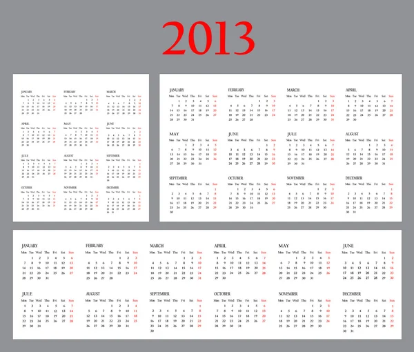 Conjunto de calendarios de plantillas para 2013 . —  Fotos de Stock