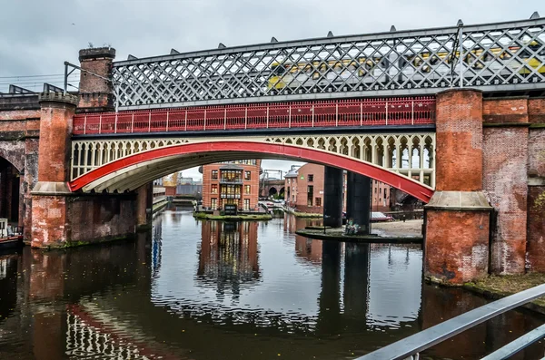 Manchester canale scena laterale Inghilterra, Regno Unito Immagine Stock