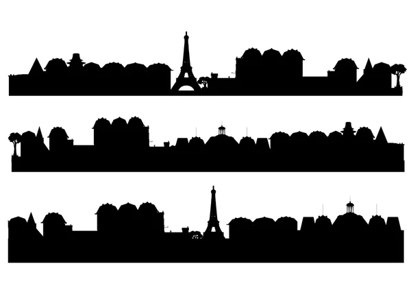 Set cities silhouette vector — Stock Vector