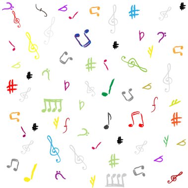 müzik notaları vektörünün Dikişsiz desen duvar kağıdı