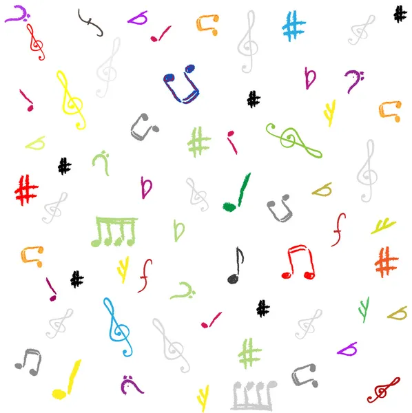 Fondo de pantalla de patrón sin costuras de vector de notas musicales — Vector de stock