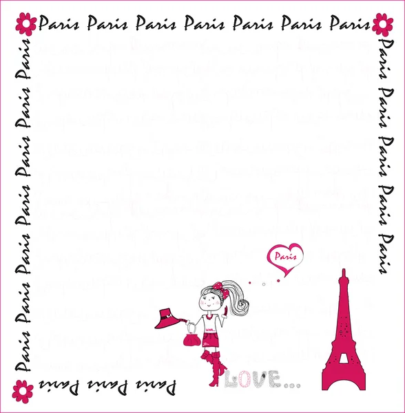 I love Paris. card. vector — Stock Vector