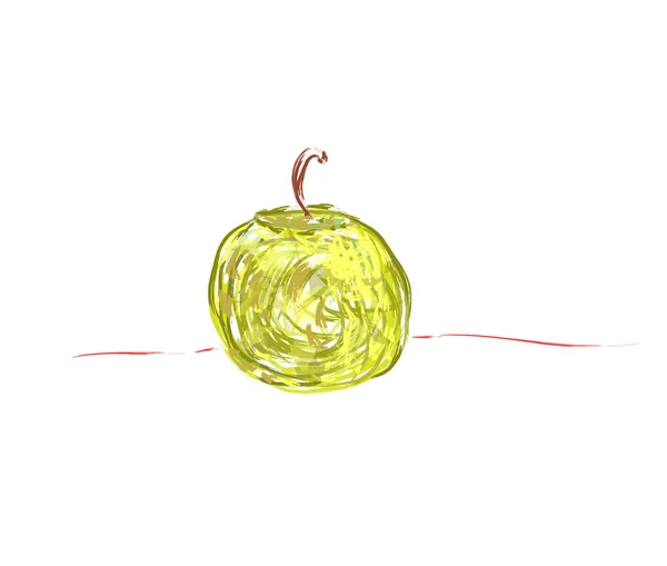 Manzana sobre fondo blanco. ilustración vectorial — Vector de stock