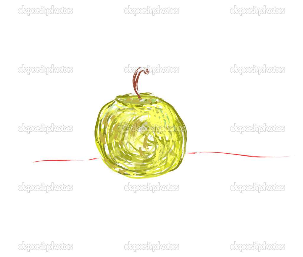 Apple on a white background. vector illustration