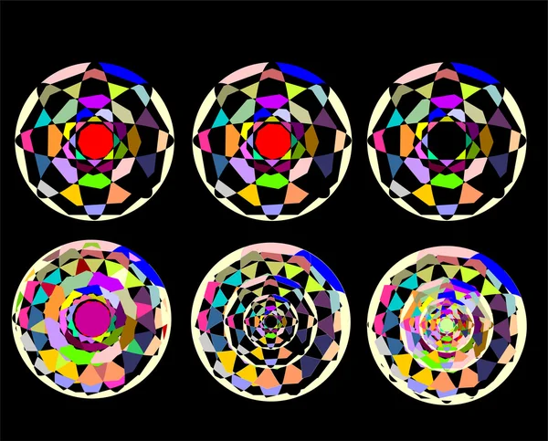 Abstrakte Kreise auf schwarzem Hintergrund. Vorlage — Stockvektor