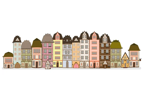 Old European street in europe vector — Stock Vector