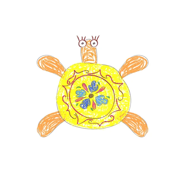 เวกเตอร์เต่าสีเหลือง — ภาพเวกเตอร์สต็อก