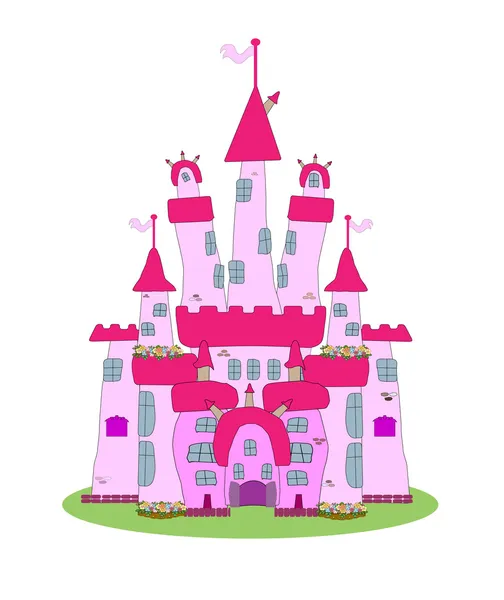 Pink castle - wektor — Wektor stockowy