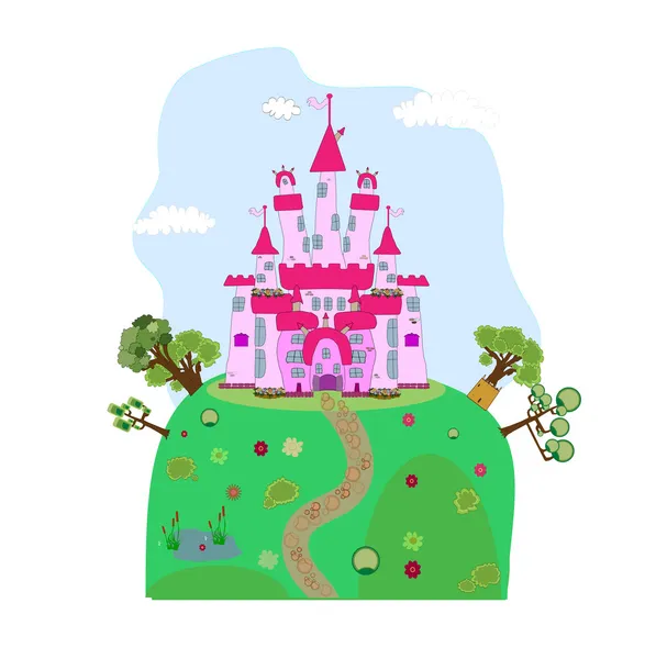 Ilustración de un castillo mágico — Vector de stock