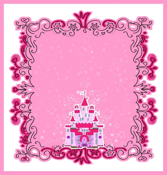 Illustration of Magic Fairy Tale Princess Castle — Stock Vector
