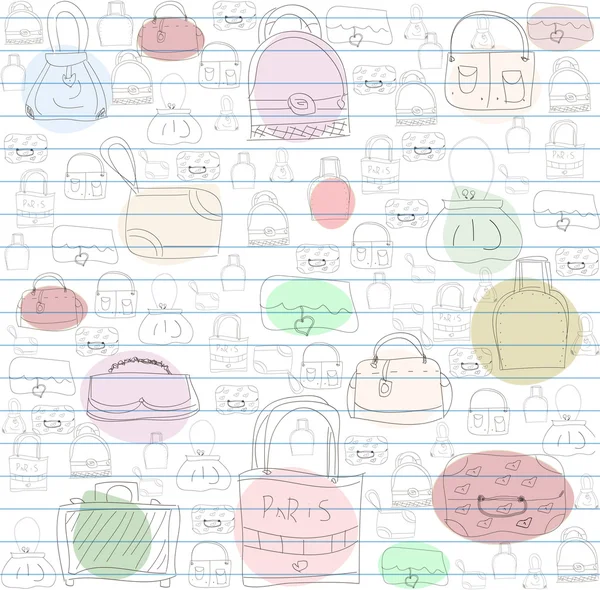 Seamless pattern for ladies handbags. — Stock Vector