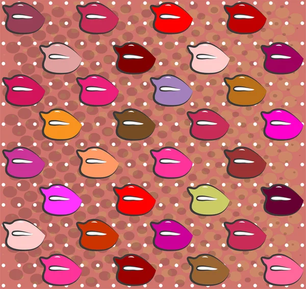 Conjunto vectorial de labios coloridos — Vector de stock