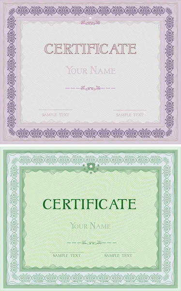 Conjunto de dois certificados em cores diferentes —  Vetores de Stock