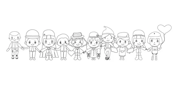 Children sketches vector — Stock Vector