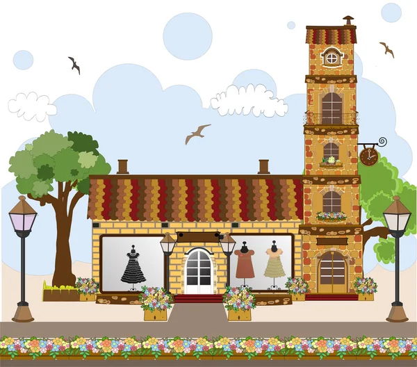 küçük şirin retro house ve mağaza, dükkan veya butik