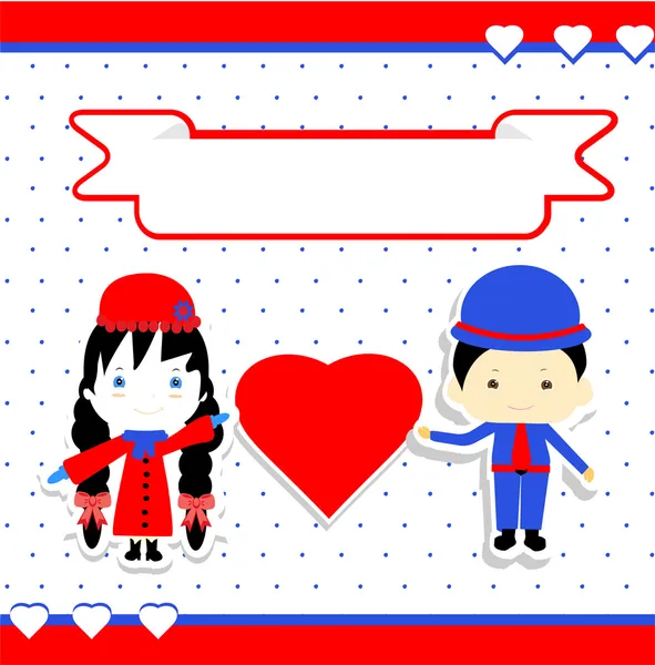 Valentines jour couple vecteur illustration — Image vectorielle