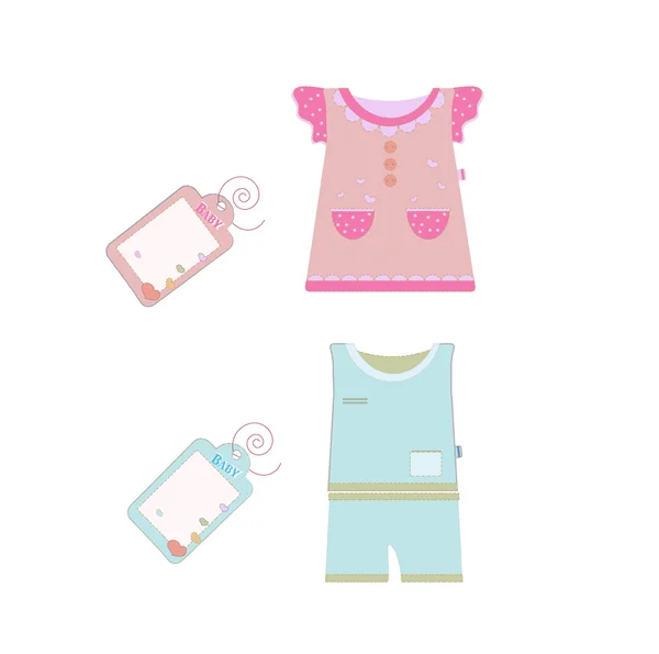 Coleção de vetores de bebê e crianças coleção de roupas . — Vetor de Stock
