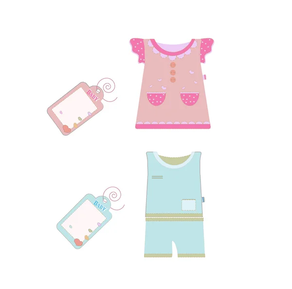 Vector collection of baby and children clothes collection. — Stock Vector