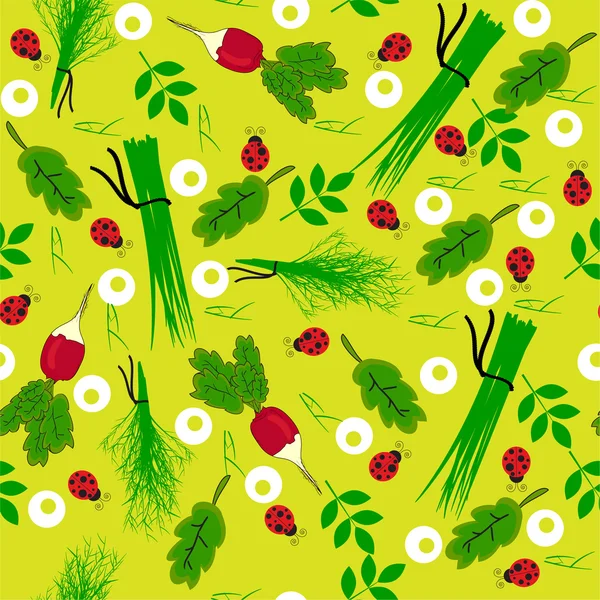 Naadloze groenten tuin radijs illustratie — Stockvector