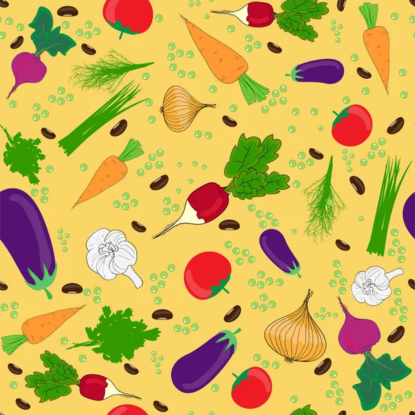 Padrão sem costura, ilustrações vegetais — Vetor de Stock