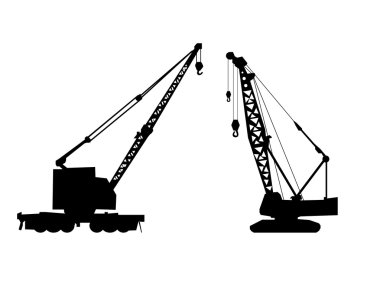 Cranes silhouette vector clipart