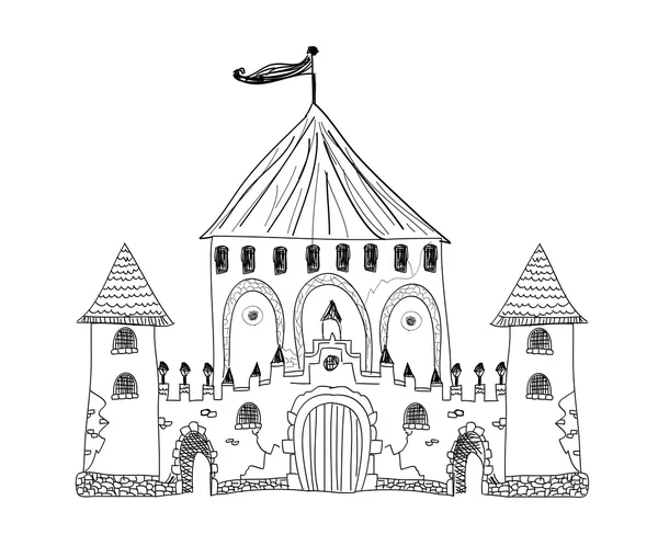 Старая гравированная иллюстрация замка По — стоковый вектор