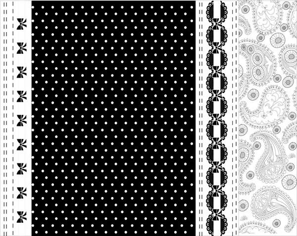Black and white lace vector design — Stock Vector
