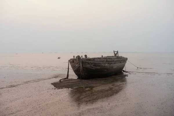 Vieux Bateau Bois Bord Mer Thaïlande — Photo