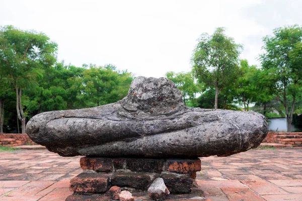 Antigua Estatua Buda Provincia Ayutthaya Tailandia —  Fotos de Stock