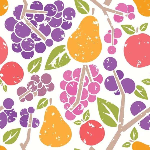 Frutas padrão sem costura retro — Vetor de Stock