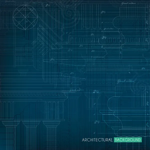 Fondo arquitectónico de impresión azul — Vector de stock