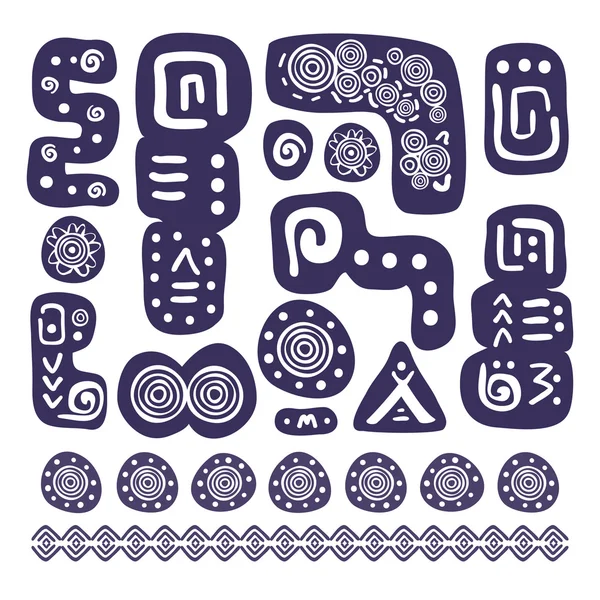 Elementos de diseño azteca — Vector de stock