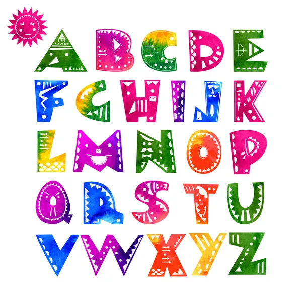 Söt alfabetet bokstäver — Stock vektor