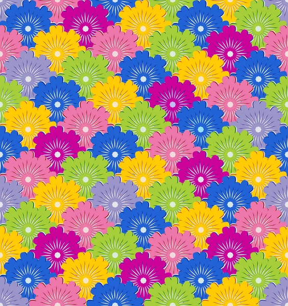 Florales, lebendiges, nahtloses Muster mit bunten Blumen — Stockvektor