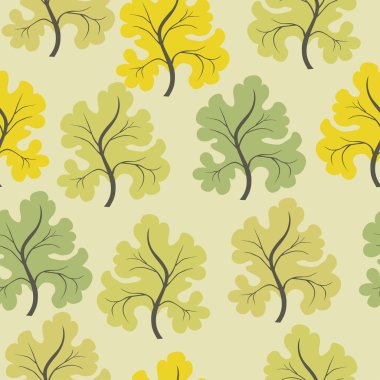 Yapraklı, sonbahar yapraklı, pürüzsüz bir desen
