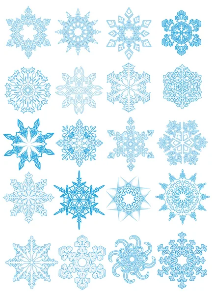 Decoratieve vector sneeuwvlokken set — Stockvector