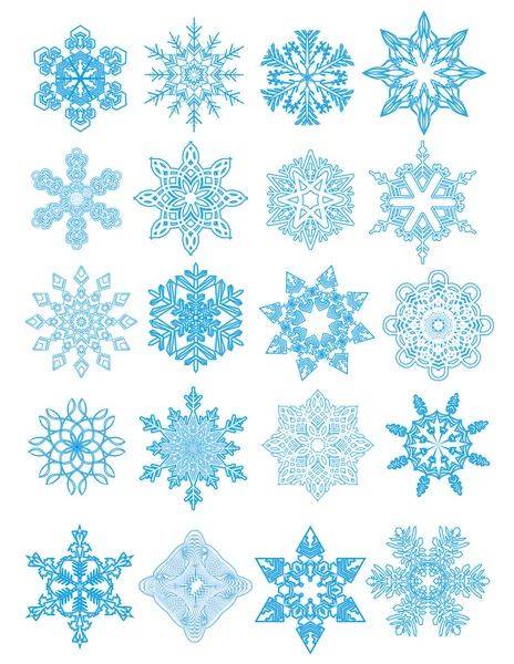 Vector decorativo copos de nieve conjunto — Archivo Imágenes Vectoriales