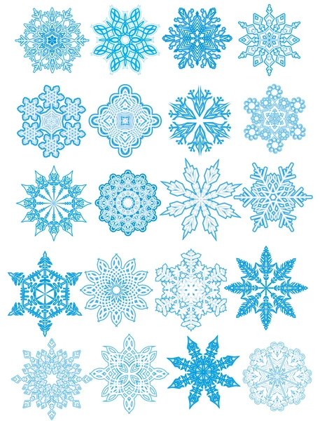 Dekoratif vektör kar taneleri kümesi