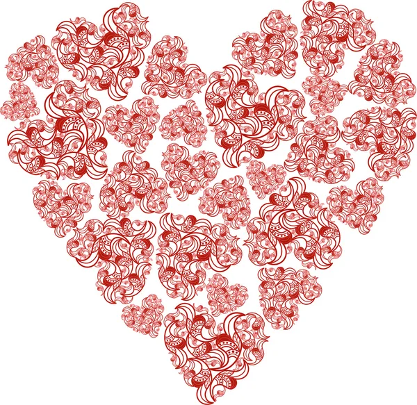 Coração floral abstrato — Vetor de Stock