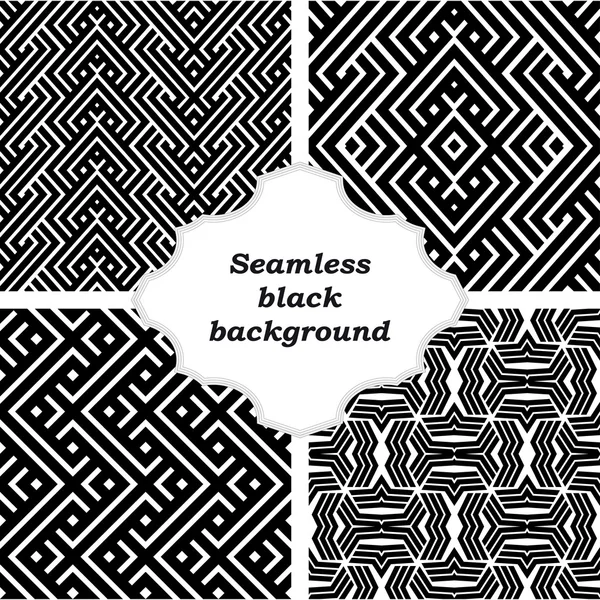 Set of black and white patterns — Stock Vector